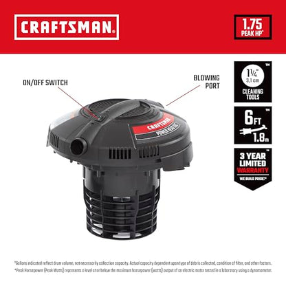 CRAFTSMAN 9 Gal. 4.25 Peak HP and 1.75 Peak HP Powerhead Vacuum Bundle