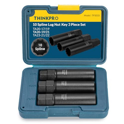 10 Spline Lug Nut Key,3 Piece Lug Nut Socket Set | 10 Point Lug Nut Socket for Bimecc 10 Spline Lug Nut Key, 10 Spline Wheel Lock Key TA20-17/19,TA20-19/21 and TA20-21/22 - color: 3-piece Pack