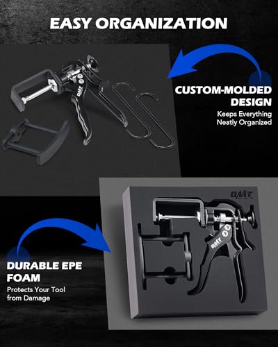 OMT Dual Piston Brake Caliper Compressor Brake Piston Compressor Tool | Retracts single & dual pistons, fits most cars, SUVs & trucks, 377 lb force, aluminum & steel, molded EPE foam case - style: Dual Piston
