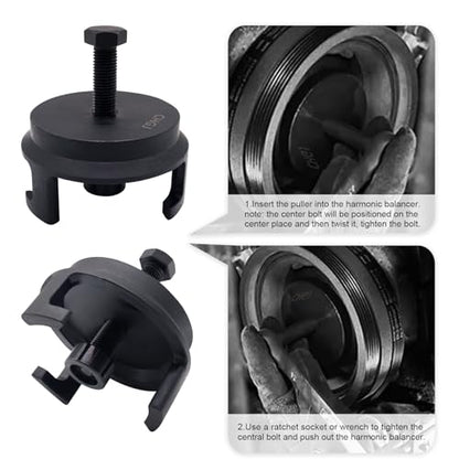 25264 Heavy Duty LS Harmonic Balancer Puller, CNC Billet Crank Tool ﻿ | CNC-machined AISI 1045 solid steel, not cast; fits GM LS, Chrysler, Jeep, Dodge; not for GM LT, Ford Coyote or truck pulleys