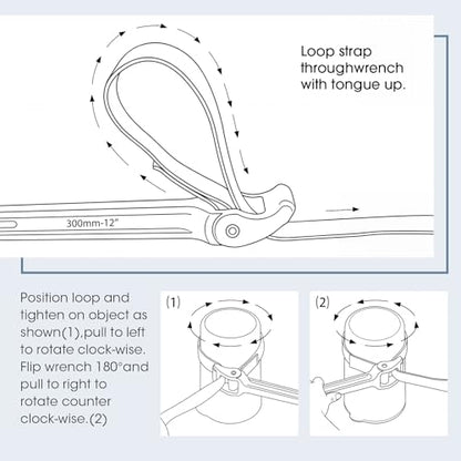 2 Pcs Adjustable Aluminum Oil Filter Strap Wrench Set,12 & 16-inch Pipe Wrench with Nylon Strap for Replacing Oil Filter Removal Tool for Tight Spaces,PVC Junctions