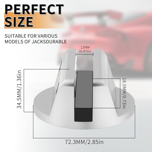4Pcs Universal Aluminum Grooved Magnetic Jack Pad, Jacking Puck Pinch Weld Frame Rail Adapter, for Car SUV Truck Pickup Sedan MPV Wagon, Change Tire Repair Tires Oil Change Must Have-Silver - color: Silver-4Pcs