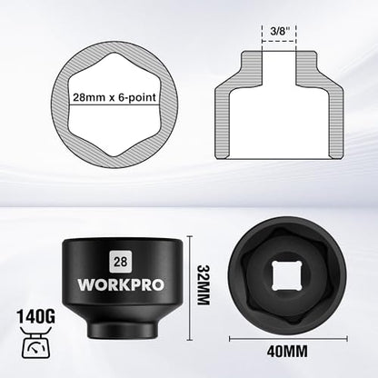 WORKPRO 28mm Oil Filter Socket Wrench, Oil Filter Removal Tool, Oil Filter Change Set, Ideal for Some Dodge Ram 6.7L Cummins Oil/Fuel Filter Canister - style: 28mm