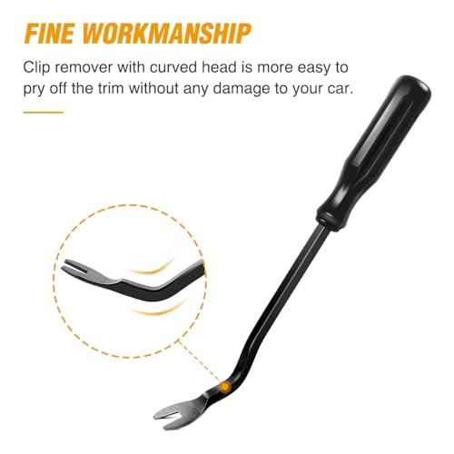 GOOACC Car Panel/Upholstery Remover Ergonomic Stainless Steel Fastener Remover - Easily Removes Plastic Fasteners Reduces Damage to Panels and Loss of Clips Black - color: Black, size: 1Pc Remover