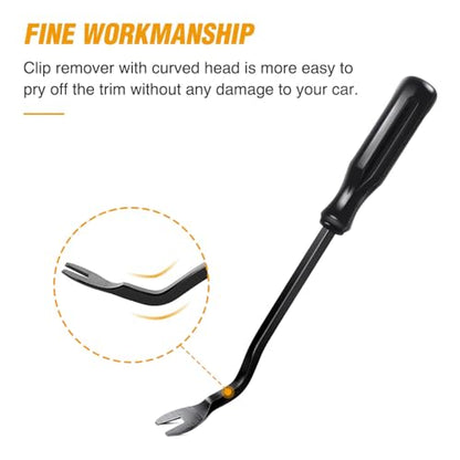 GOOACC Car Panel/Upholstery Fastener Remover Ergonomic Stainless Steel | Easily Removes Plastic Fasteners Reduces Damage to Panels and Loss of Clips Black - color: Black, size: 1Pc Remover