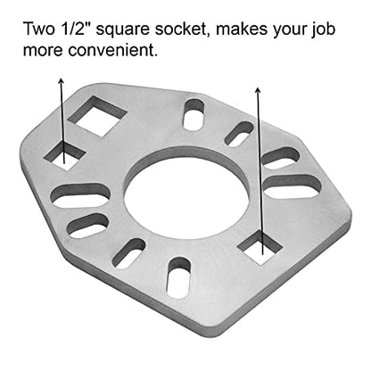 Stainless Steel Pinion Yoke Wrench Tool,Suitable for Various Styles of Yokes,Axles,Flanges;Fits for Most Sockets Extra 1/2" Hole;Strength Puller Suitable for loosening nuts flanges