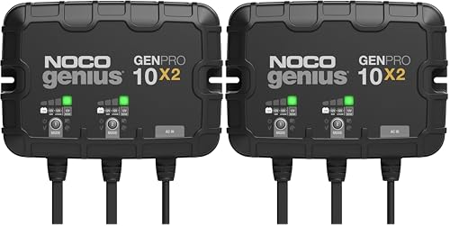 NOCO Genius GENPRO10X2: 2-Bank, 20A Onboard Battery Charger-10A Per Bank, 12V Waterproof Marine Charger,Temperature Compensation for Lead-Acid & Lithium Batteries(Pack of 2) - size: 20A (10A per Bank) (Pack of 2)