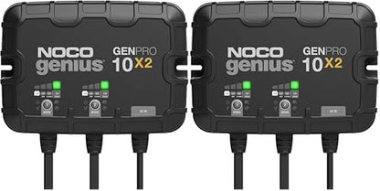 NOCO Genius GENPRO10X2: 2-Bank, 20A Onboard Battery Charger-10A Per Bank, 12V Waterproof Marine Charger,Temperature Compensation for Lead-Acid & Lithium Batteries(Pack of 2) - size: 20A (10A per Bank) (Pack of 2)