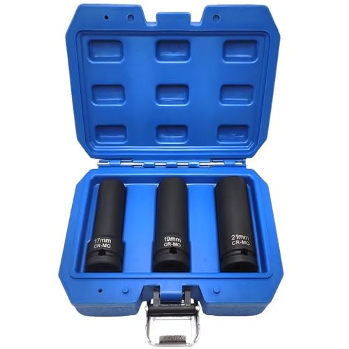 3PCS Twist Lug Nut Socket Set, 1/2" Drive Bolt Nut Extractor Tool | Metric, 17mm, 19mm, 21mm Socket, Damaged Nut Lock Remover, Rusted, Stripped, Screws, Stuck Locking Nut Removal - color: 3pcs Wheel Lug Nut Extractor 1/2 Inch Drive