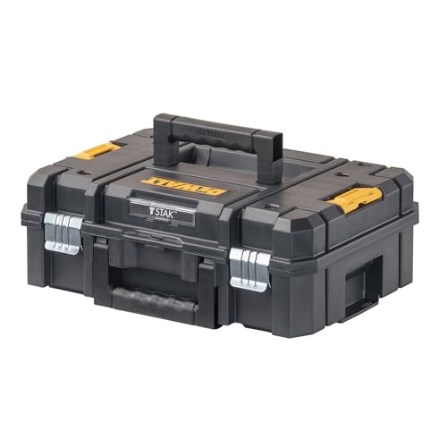 DEWALT Tool Box TSTAK II, 13 In. Flat Top Tool Storage Case, Stackable Organizer Hard Case Portable Toolbox, Heavy Duty, Holds Up To 66 lbs (DWST17807) - size: 1 Count (Pack of 1)
