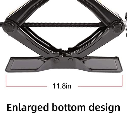 Steel Scissor Jack for Car 1.8 Ton Oversized Base, Portable, Ideal for SUV and Auto, Tire Changing Kit, Ratchet Handle Saving Strength Design (1.8 Ton) - style: Scissor Jack