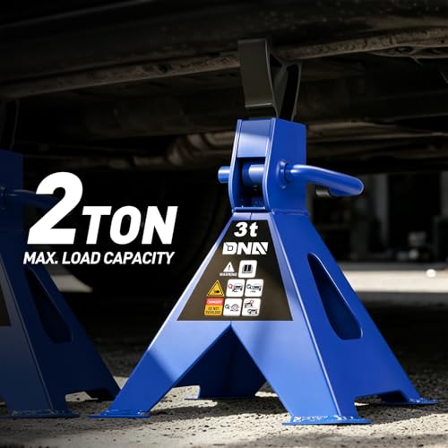 DNA Motoring 1 Pair Jack Stands, 3 Ton (6600 lbs) Capacity Car Lifting Stand, Adjustable Height Car Jack Stands for Cars, Sedans, Small Vehicles, SUV, TOOLS-00682-BL - style: 3 Ton Blue