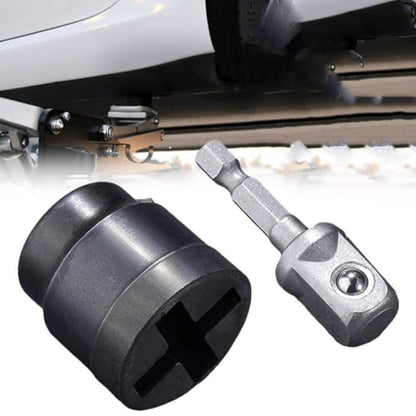 Universal Jack Socket Adapter for Hand Drill,Heavy-Duty Socket Converter for Scissor Car Jack,Professional Hex Socket Extension,Easy Tire Change Tool,with a 1/2 in Socket Adapter Bit