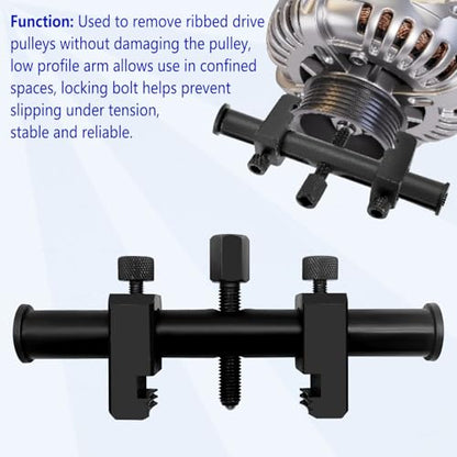 ZKTOOL Universal Ribbed Drive Crankshaft Pulley Puller Kit for Pulley Size From 35mm-160mm in Diameter Kit for V-ribbed Belt Pulleys On Crankshafts, Alternators, Air Conditioning Units, Water Pumps...