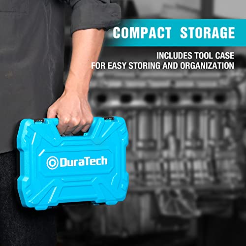 DURATECH 12-Piece Ratcheting Combination Wrench Set, Metric, 8-19mm | 72-Tooth, CR-V Steel, Organized in Storage Case