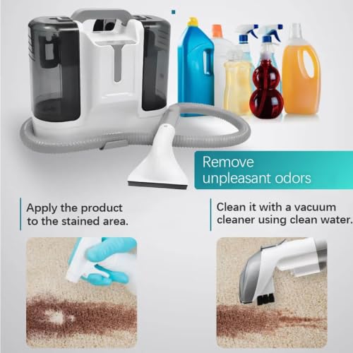 Carpet Cleaner Machine Upholstery - 450W Shampooer Couch Cleaning Portable Vacuum Rug Sofa Car Seat Fabric Mattress Pet Spot Extractor for Furniture Water Hand Held Scrubber