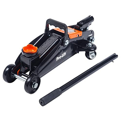 Pro-Lift Hydraulic 1.5 Ton Trolley Jack Car Lift with Blow Molded Storage Case - 3000 LBS Capacity Orange - color: Orange