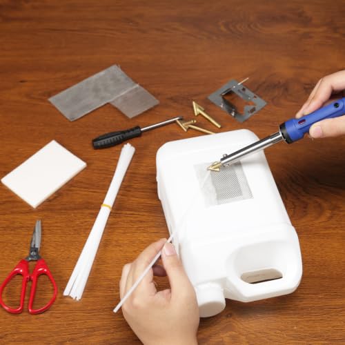 WEP 960-IV V1 Plastic Welder Kit for Car Bumper Plastic Repair with 40 Rods and 3 Copper Tips, Power Switch, Steel Mesh, Fix Dashboard, Fuel Tank, Kayak, Toy
