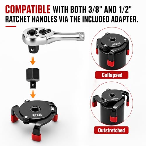 3-Piece Oil Filter Wrench Set, 9" & 12" Adjustable Oil Filter Pliers with 3-Jaw Universal Oil Filter Removal Tool, Oil Change Tool for Car, Motorcycle, Truck & Home Garage Maintenance