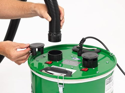 Record Power CGV386-6-US CamVac 23.78 Gal/90L 3300W Cyclonic Dust Extractor Vacuum with 4" Inlet, Hose Attachments ZAMV & DX100X – High-Capacity Dust Extractor