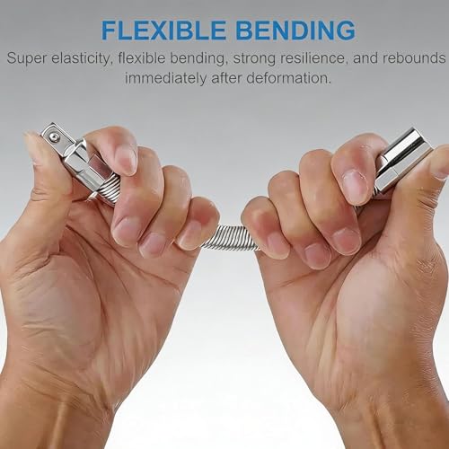 360 Miracle Tool Extension,1/2 Flexible Socket Extension Bar Set Bendable Impact Wrench,Universal Flexible Connecting Rod Tool,Conquer Tight Spaces in Seconds,For Automotive,DIY Projects (Black,3/8) - color: Black, size: 3/8