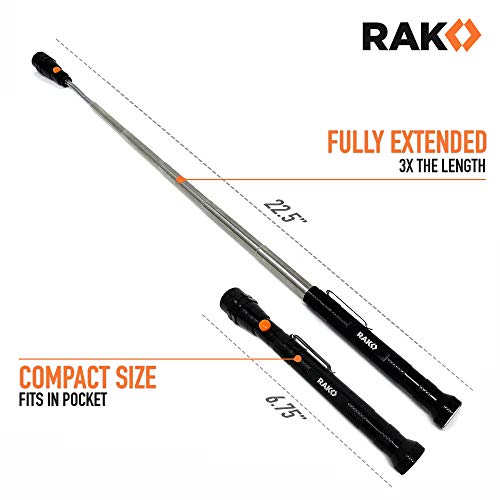 RAK Magnetic Pickup Tool Gifts for Men - Telescoping Magnet with LED Flashlight and 22 Inches Extendable Neck, Cool Gadgets Mechanic Tool, Holiday Gifts for Men, Dad, Husband, Grandpa, Handyman - style: Magnetic Pickup Tool