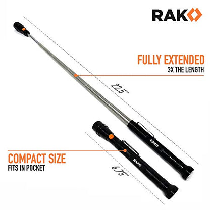 RAK Magnetic Pickup Tool Gifts for Men - Telescoping Magnet with LED Flashlight and 22 Inches Extendable Neck, Cool Gadgets Mechanic Tool, Holiday Gifts for Men, Dad, Husband, Grandpa, Handyman - style: Magnetic Pickup Tool