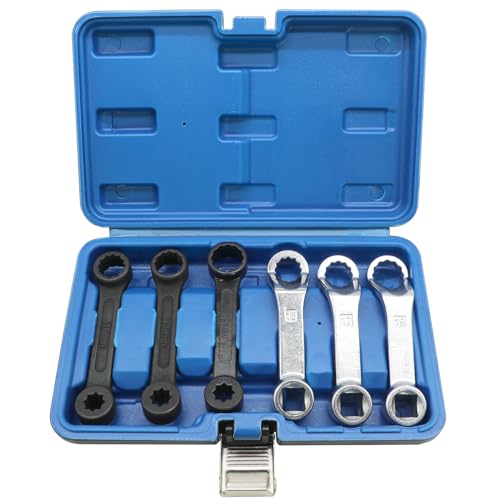 DPTOOL 6PC Rear Camber Adjusting Wrench Motor Mount Socket with 16mm 17mm 19mm 1/2" 3/8" Drive Offset Fixing Screws for Mercedes Benz W221 W220 W219 W211 W210 W204 W203 W202 W201 W170 W140 W126 Engine