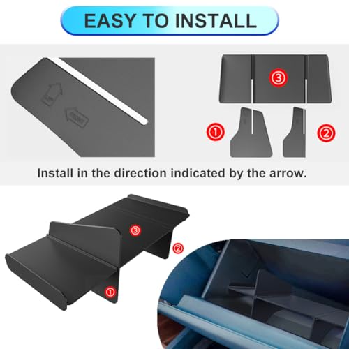 Car Storage Organizer for Ford Maverick 2026 2025 2024 2023 2022 Glove Box Organizers Insert Compartment Tray ABS Black Dividers for Ford Maverick Accessories