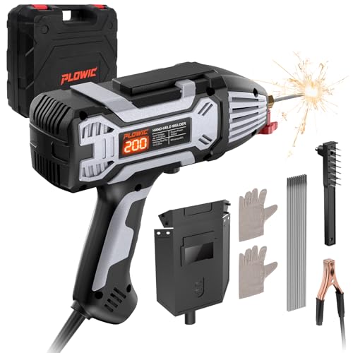 Portable Handheld Welding Machine 110V: 200A IGBT Inverter ARC Welder Gun with Digital Display & 6-Level Current Control, Hot Start & Anti-Stick Fits for 3/32"-1/8" Stick Rod - style: MMA200