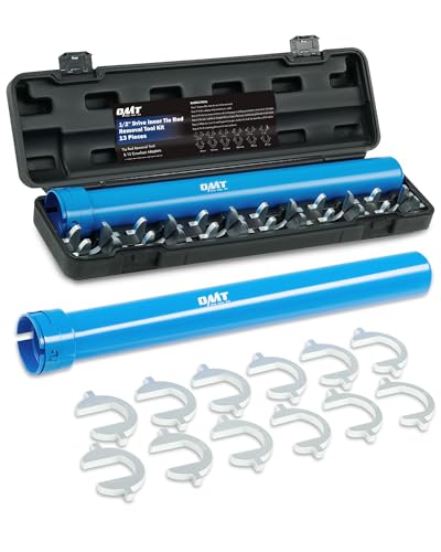 OMT Inner Tie Rod Removal Tool Kit for Tie Rod Removal and Installation | Master Inner Tie Rod Tool Set with 12 Crowfoot Adapters 1/2 Inch Drive Tube, Blue - color: Blue