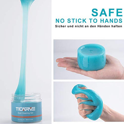 TICARVE Cleaning Gel for Car Detail Tools Car Cleaning Automotive Dust Air Vent Interior Detail Putty Universal Dust Cleaner for Auto Laptop Car Slime Cleaner - color: Blue-1Pack
