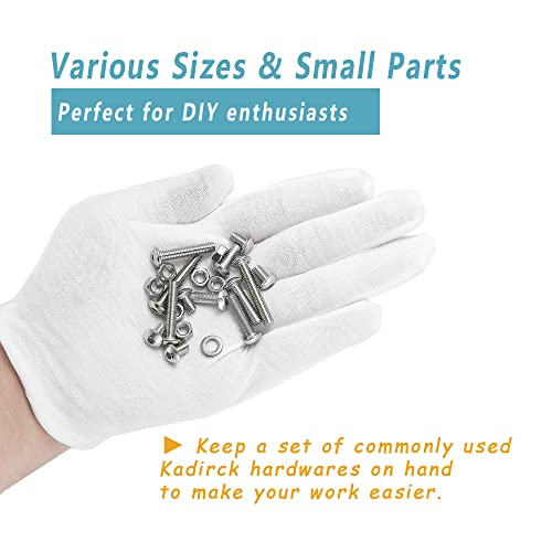 Kadrick 304 Stainless Steel Screws,180 Pcs Button Head M5 Metric Screw Assortment,M5x8mm,12mm,16mm,20mm,25mm,30mm Hex Socket Bolts Nuts Washers Kit with 1 Hex Allen Wrench - size: SS M5 180Pcs 10-30mm