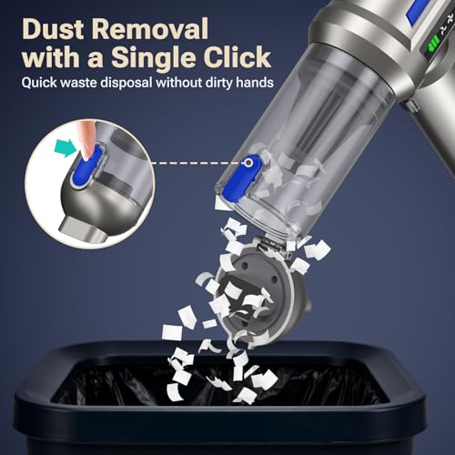 Yomile Mini Vacuum Cleaner, 2 in 1 27000PA Brushless Car Vacuum Air Duster 9000mAh Battery Air Blower Wireless Handheld Vacuum for Car,Office and Home (Blue) - color: Blue