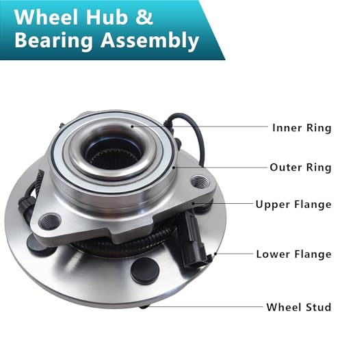 515151 Front Wheel Bearing Hub Assembly for Ram 1500 2012 2013 2014 2015 2016 2017 2018, Ram 1500 Classic 2019 2020 2021 2022 (2PCS) - size: 515151