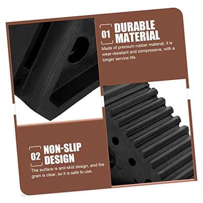 STOBAZA Portable Rubber Wheel Chocks 2-Piece Set for Cars RVs and Trailers Anti-Slip Tire Support Ramp for Stability