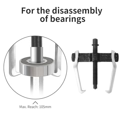 Beam 2 Jaw Puller 4" Bearing Gear Pullers, 115mm Hex Head Screw | High Carbon Steel Pullers, Adjuestable Pulley Removal Tool for Bearings/Flywheels/Pulleys Remove - size: 2Jaw 4In 110×115MM