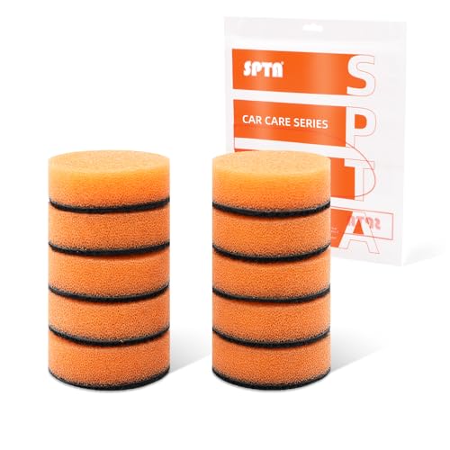 SPTA Pro 10-Pack 1Inch 25mm Gray Light Cut & Polish Foam Pads for Car Detailing,Compounding & Polishing,Removes 1500 Grit Sanding Marks,Ideal for Mini Car Polisher Tight Areas & Small Spaces-QF101-10 - color: Orange T140 Heavy-Cut Polishing Pad, size: 1 I