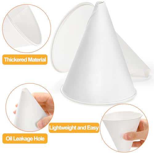 Hedume 120 Pcs Disposable Engine Oil Funnels, Paper Funnel, Automotive Car Fuel Cone Funnels Dispenser for Motor Oil, Water, Engine Oil, Gas, Coolant