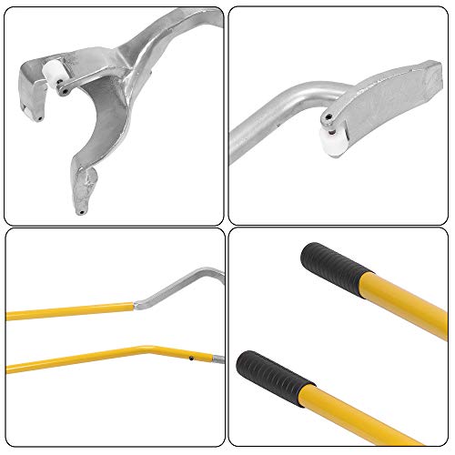 TUFFIOM Tire Mount Demount Tool Kit Steel Manual Tire Changer w/Bead Keeper, Tubeless Truck Bead Breaker, 17.5''-24'', Assembly Tool Equipped - color: Yellow