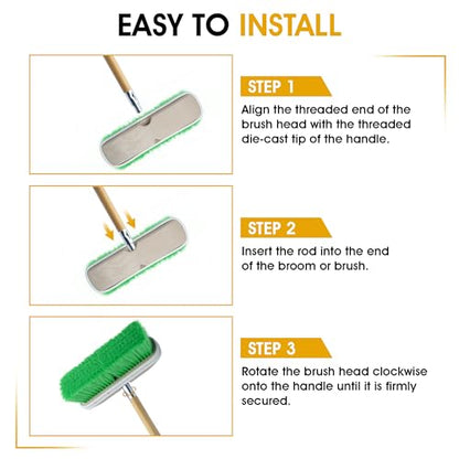 Nanoskin Professional Long-Reach 60-Inch Hardwood Handle with Universal Threaded Die-Cast Tip for Professional Cleaning, Auto Detailing, Industrial Use - Compatible with 85-671 & 85-673 Brush Heads - style: Wood Handle – 60-inch