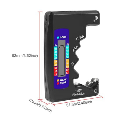 UMLIFE 2PACK BT-886 Battery Tester Checker BatteryTester for Battery C D 9V AA AAA 1.5V -Black - color: 2PCS BT-886 black
