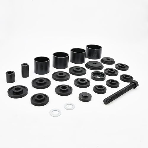 23pc Wheel Bearing Press Kit for Front Wheel Drive Bearing Removal & Installation, Wheel Bearing Puller Tool Set with Sliding Screws Universal Bushings Sleeves Storage Case