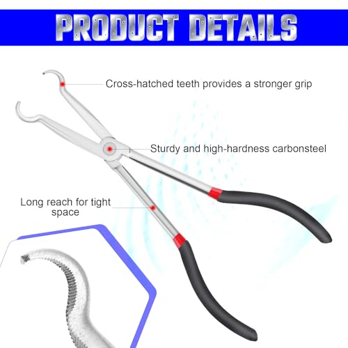 3 Pcs 11" Hose Gripper Plier Set, Black & Red, 5/16-Inch, 1/2-Inch, 3/4-Inch Hose Gripping Pliers for Easy Removal and Installation of Automotive Hoses and Fittings