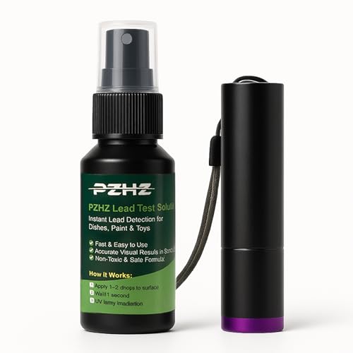 Lead Test Kit for Paint, Ceramics, Dishes & Toys, Home Lead Detection | 1-Second Lead Testing with Test Liquid, Non-Lead Reference Card, UV Gloves, Fast Free Lab Verification for Added Confidence - style: Single Bottle – Spray