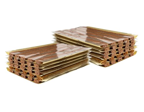 TS-160C60 Tire Rubber Plug Strings (1/4" x 4" Brown 60 Strips), 6 x 100 mm Emergency Tubeless Tyre Repair Plugs for Flat Tire Repair Puncture - color: Brown 6 x 100 mm, size: 60 pcs