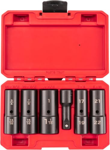 TEKTON 1/2 Inch Drive Thin Wall Impact Flip Socket Set with Case (6-Piece) | SIF92400 (Pack of 6) - size: 6-Piece (Pack of 6)