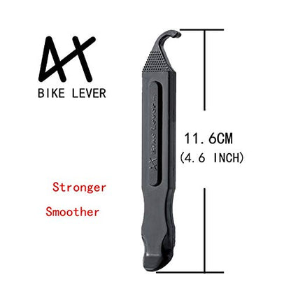 Bike Tire Levers - Ultra Strong PC Plastic Bicycle Tire Removal Changing Tool for Road or Mountain Bike Tires - Set of 4 (Black) - color: Black- 4pcs