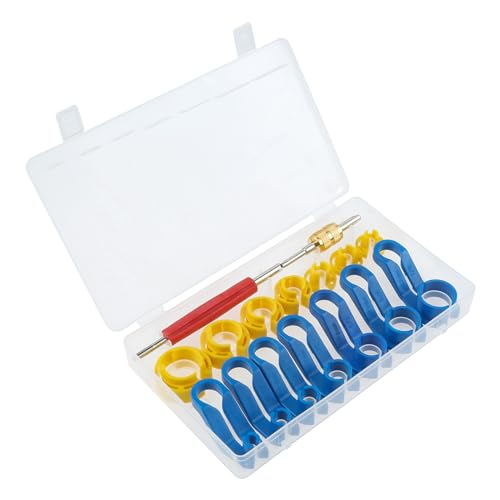 16Pcs AC Fuel Line Disconnect Tool Set, Fuel Line Removal Tool with Storage Box 1/4 5/16 3/8 1/2 5/8 3/4 7/8 Inch for AC Fuel Line Transmission Oil Cooler Line and Most Car