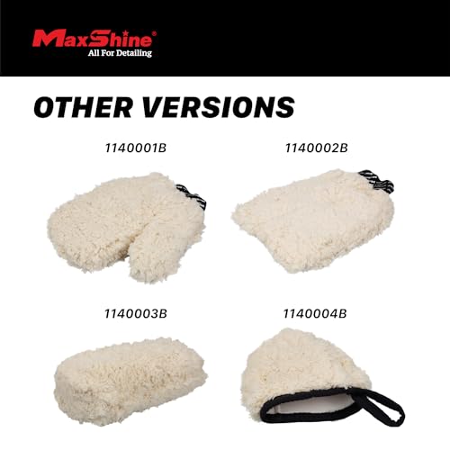 Maxshine Universal 2-Pack Professional Microfiber Wash Mitts – Finger Wheel Mitt & Dusting Mitt Set – Ideal for Small Area Cleaning, Car Washing & Detailing – Premium Auto Detailing Accessories